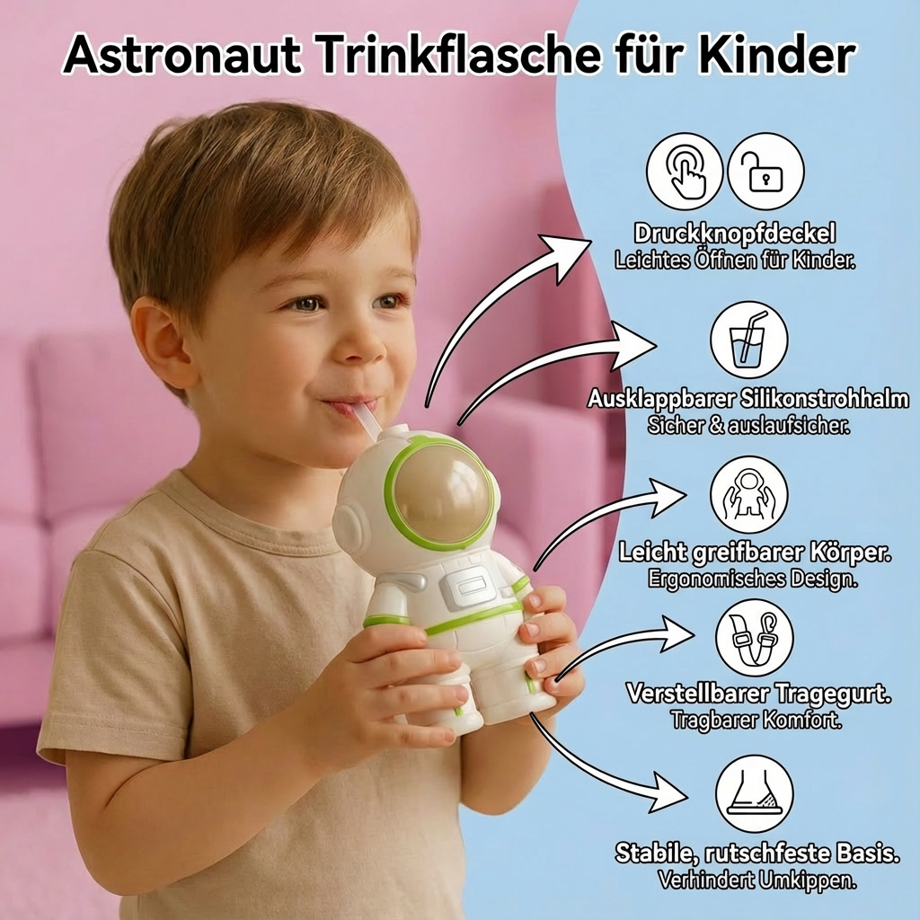 Astronaut Trinkflasche für Kinder