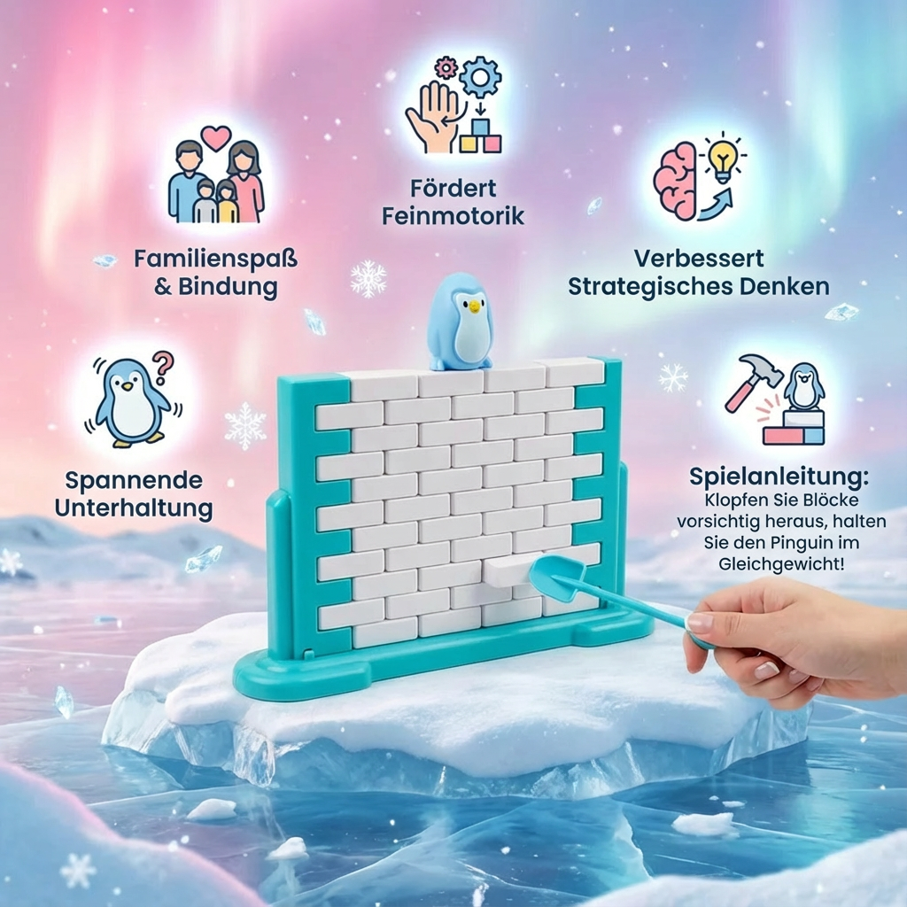 Pinguin Eiswand Balance Familien Spiel