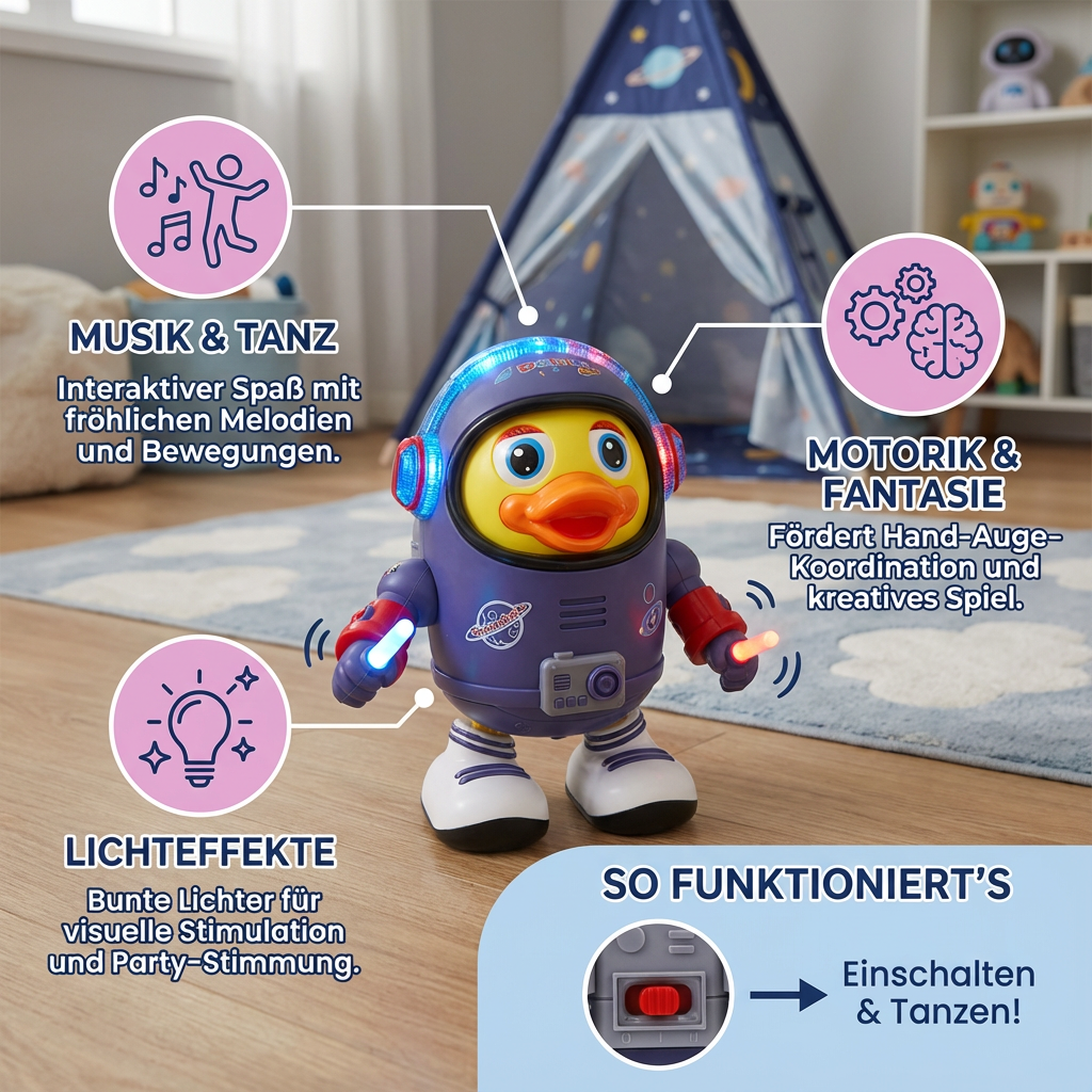 Tanzende Astronaut Ente