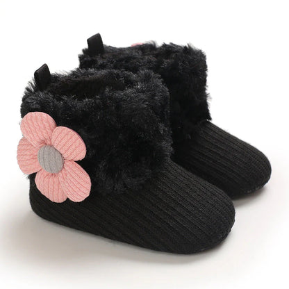 Warme Baby-Winterstiefel – Weiche, gefütterte Hausschuhe mit rutschfester Sohle