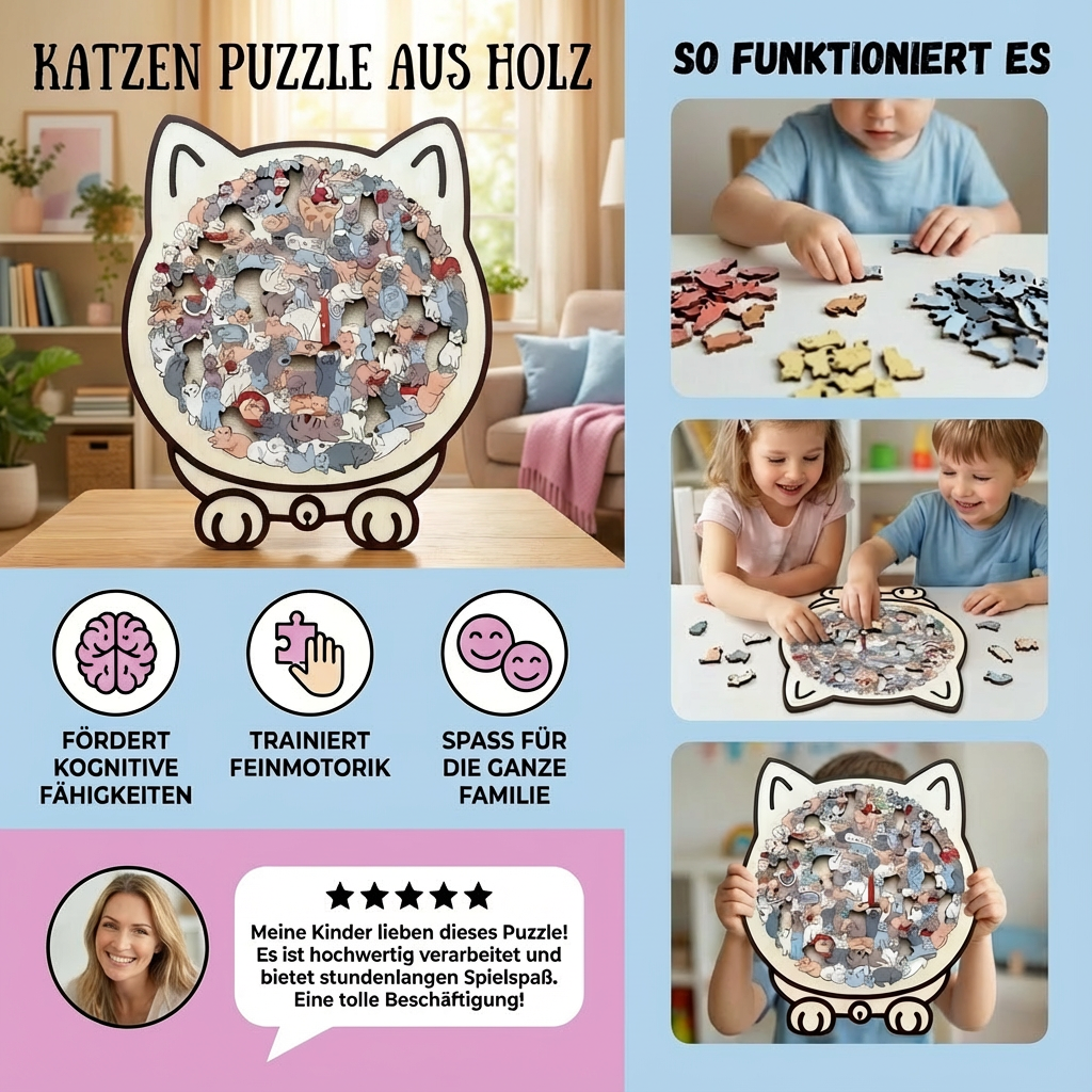 Katzen Puzzle aus Holz