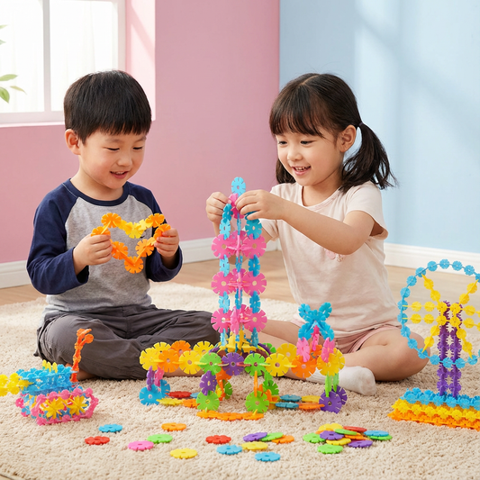 Flockenförmige Montessori Spielbausteine