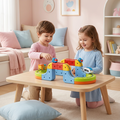 Magnetische Würfel Schienen Bahn Kinderspielzeug