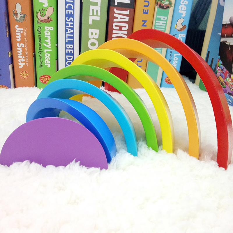 Holz-Regenbogen Stapelspiel – Montessori Lernspielzeug
