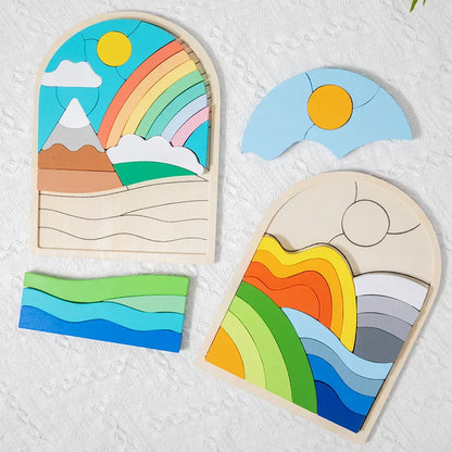 Magische Regenbogen-Puzzleblöcke