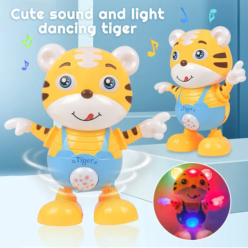 Musikalische Entwicklung – Tanzender Tiger mit Lichtern und Musik