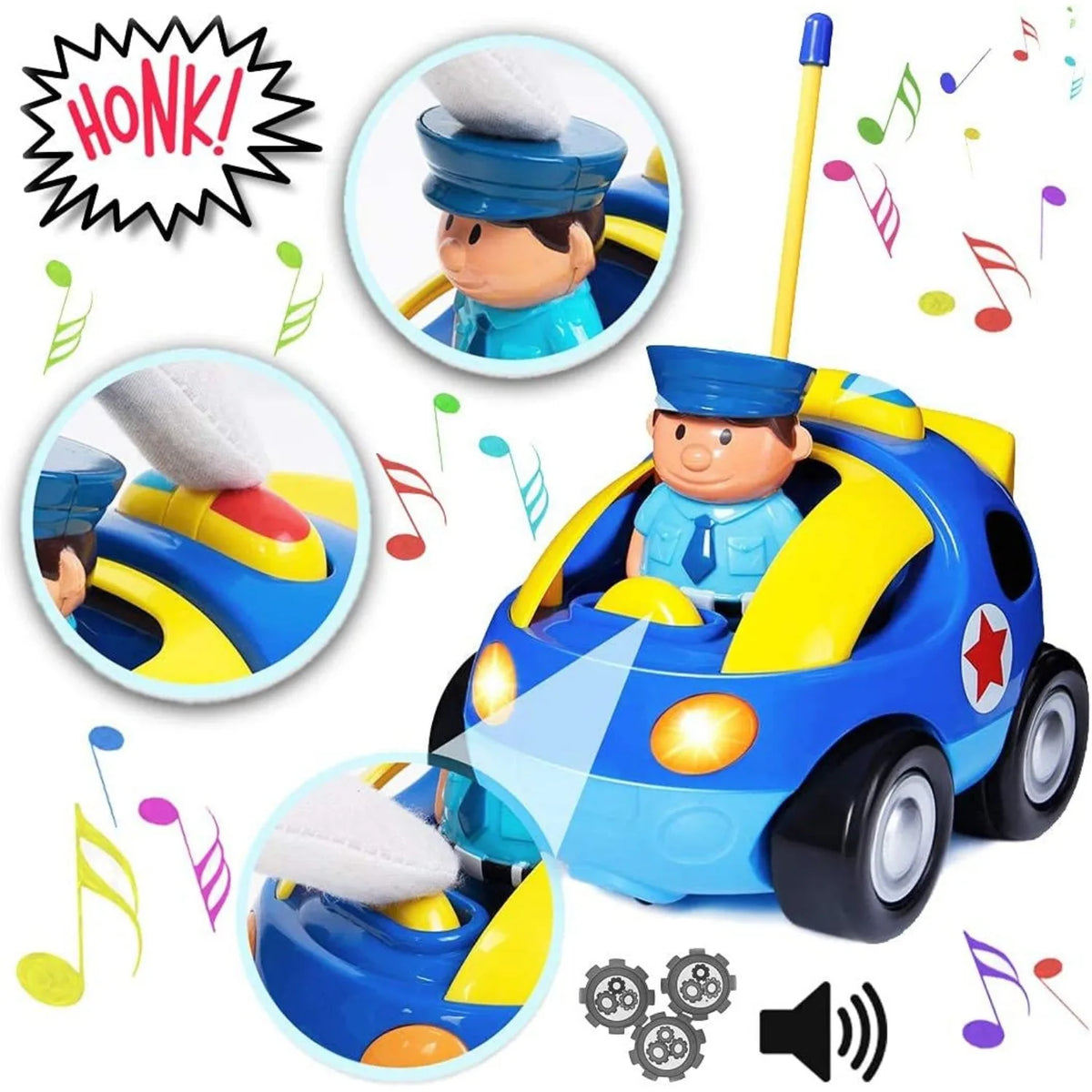 Fröhliches Polizei-Rennspielzeugauto mit Fernbedienung | Spaß für Kinder