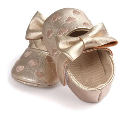 Anti-Rutsch Baby Schuhe – Weiche Krabbelschuhe mit Schleife für Mädchen
