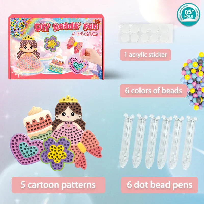 Bauen, Basteln & Genießen – Perlenkunst-Set für Kinder mit Princess-Design