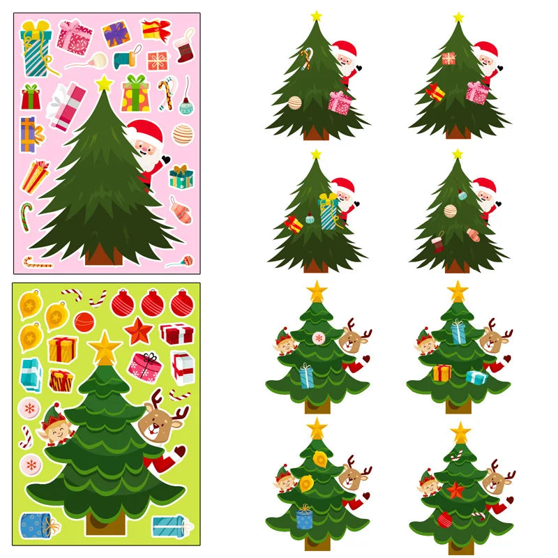 DIY Weihnachtsbaum Sticker Set – Kreatives Basteln für Kinder