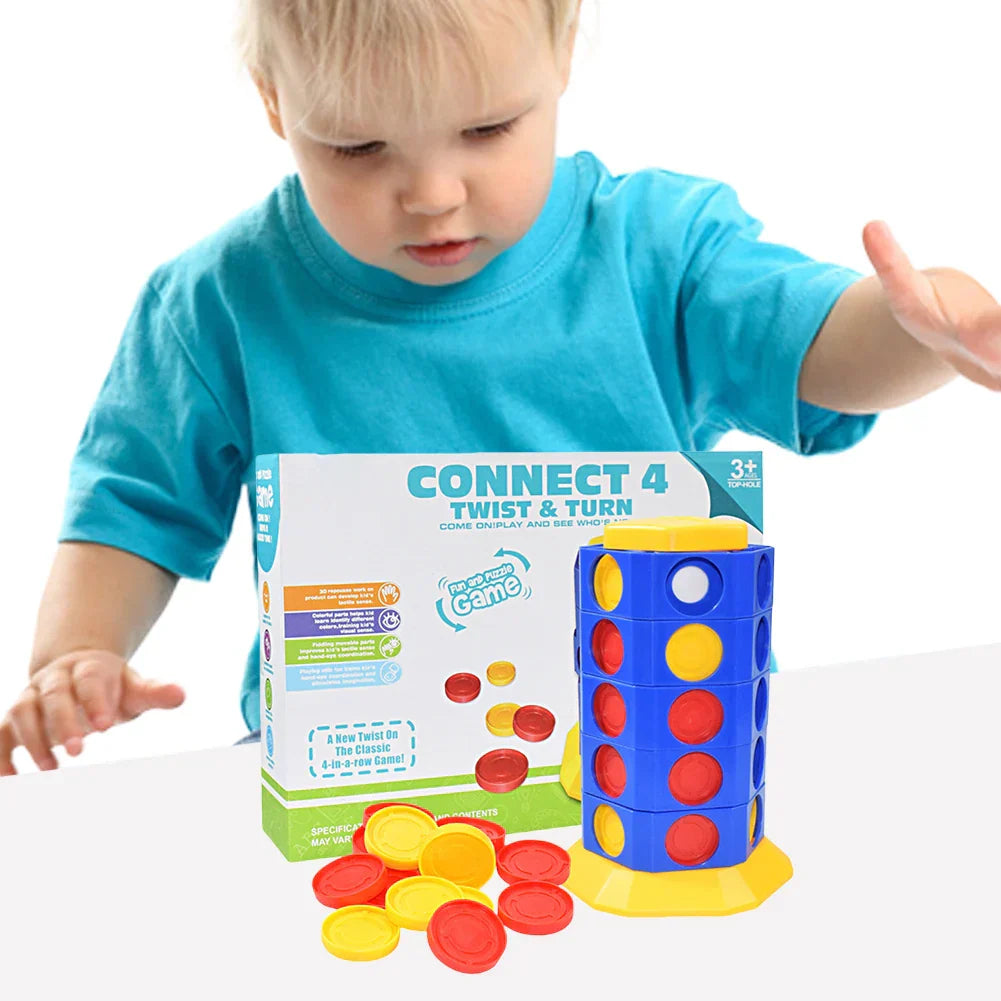 Drehbares 3D-Vier-Gewinnt Spiel für Kinder und Familie