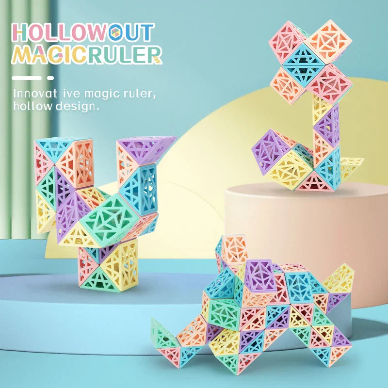 Hollowout Magic Ruler – Kreatives Baustein-Set zum Bauen, Drehen & Erforschen
