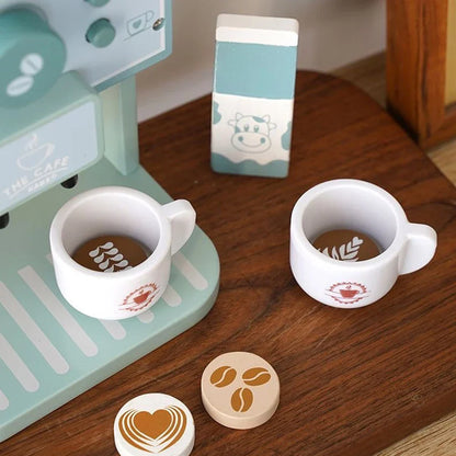 Kinder-Kaffeemaschine aus Holz – Espresso-Spielset für kleine Baristas