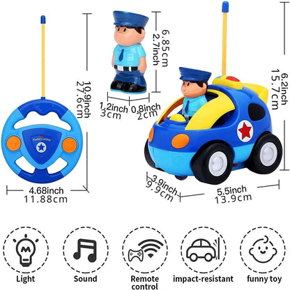 Fröhliches Polizei-Rennspielzeugauto mit Fernbedienung | Spaß für Kinder