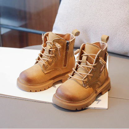 Stylische Kinder-Schnürstiefel – Robuste Herbst- und Winterstiefel mit Profilsohle