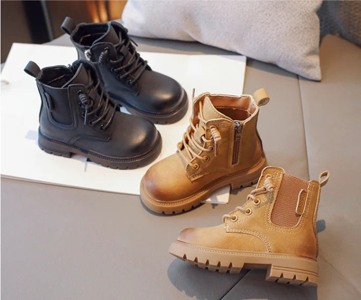 Stylische Kinder-Schnürstiefel – Robuste Herbst- und Winterstiefel mit Profilsohle