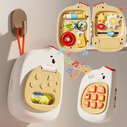 Interaktives Montessori-Spielzeug | Lernspieltelefon für Kinder mit Musik und Tönen