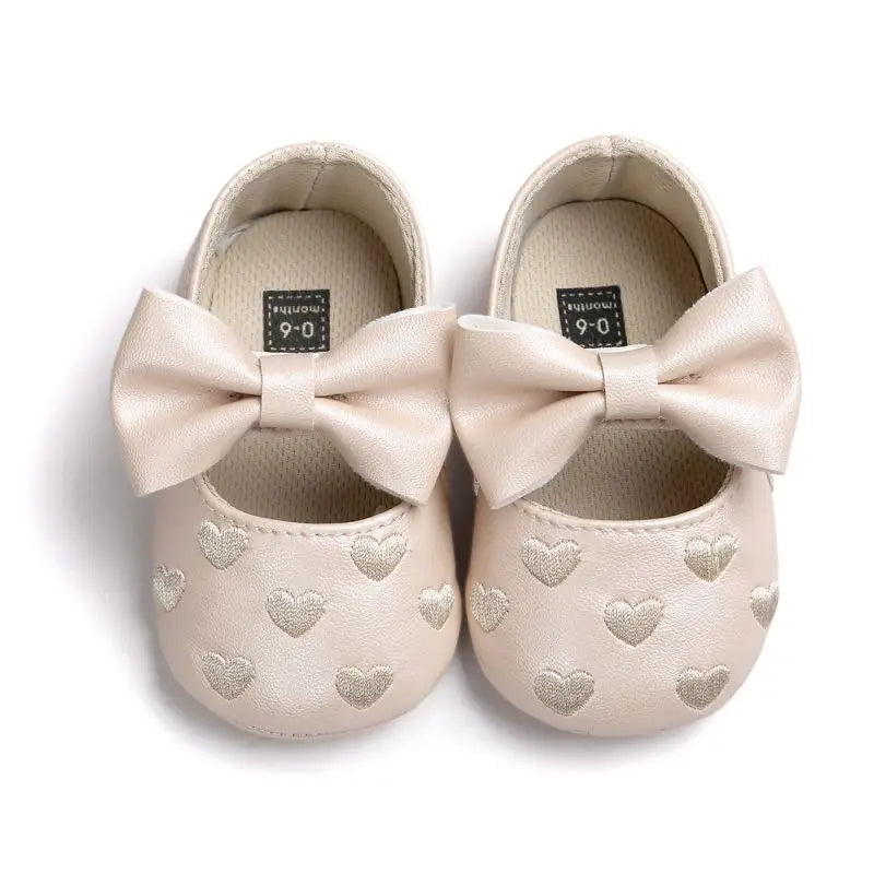 Anti-Rutsch Baby Schuhe – Weiche Krabbelschuhe mit Schleife für Mädchen