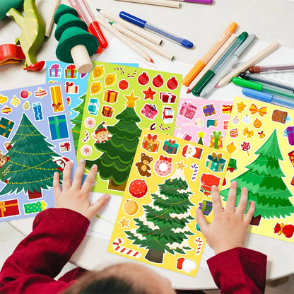 DIY Weihnachtsbaum Sticker Set – Kreatives Basteln für Kinder