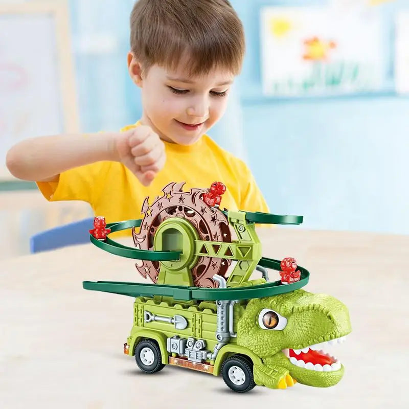 Klettern und Flitzen mit Dinosauriern! - Dino-Truck mit Rennbahn