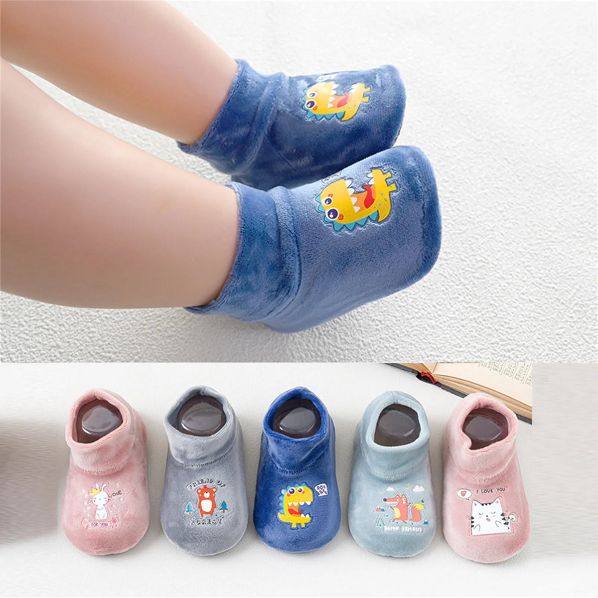 Anti-Rutsch Socken Schuhe für Kinder – Warme Plüsch Hausschuhe
