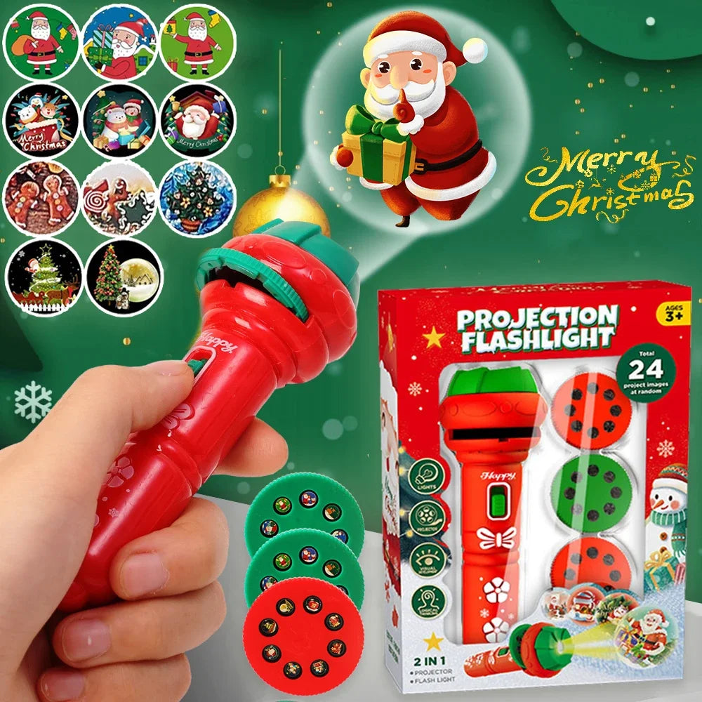 Weihnachts-Projektions-Taschenlampe – 2-in-1 Lichtspaß mit 24 Projektionen