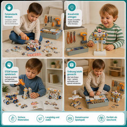 DIY-Werkzeugset für Kinder mit elektrischem Bohrer – MINT-Bauset