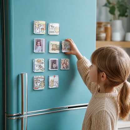 Klare magnetische Acryl-Fotorahmen mit selbstklebender Rückseite 5er Set