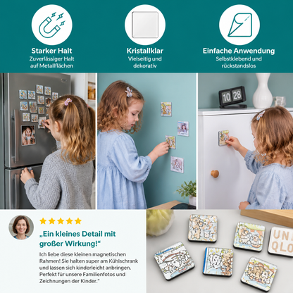 Klare magnetische Acryl-Fotorahmen mit selbstklebender Rückseite 5er Set