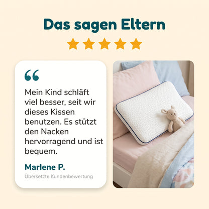 Übersetzte Kundenbewertung von Marlene P. zum Kinderkissen