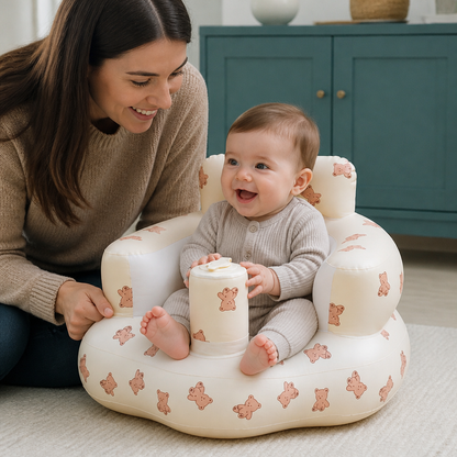 Aufblasbarer Baby-Bodensitz mit integrierter Pumpe – Tragbar & faltbar