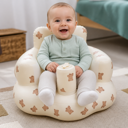 Aufblasbarer Baby-Bodensitz mit integrierter Pumpe – Tragbar & faltbar