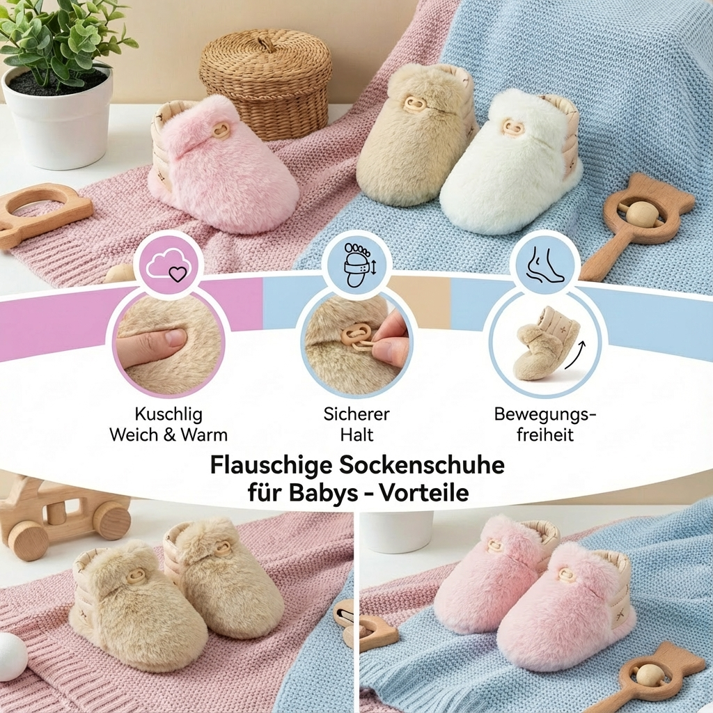 Flauschige Sockenschuhe für Babys