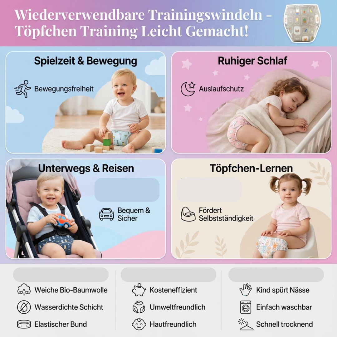 Wiederverwendbare Trainingswindeln - Töpfchen Training Leicht Gemacht!