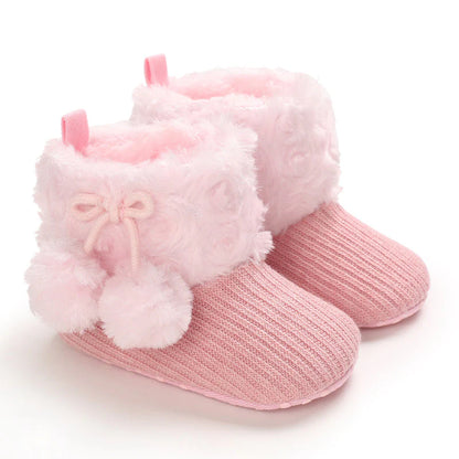 Warme Baby-Winterstiefel – Weiche, gefütterte Hausschuhe mit rutschfester Sohle