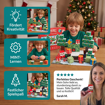 54-teiliges Weihnachts-Magnetbausteinset – Festliches MINT-Konstruktionsspielzeug