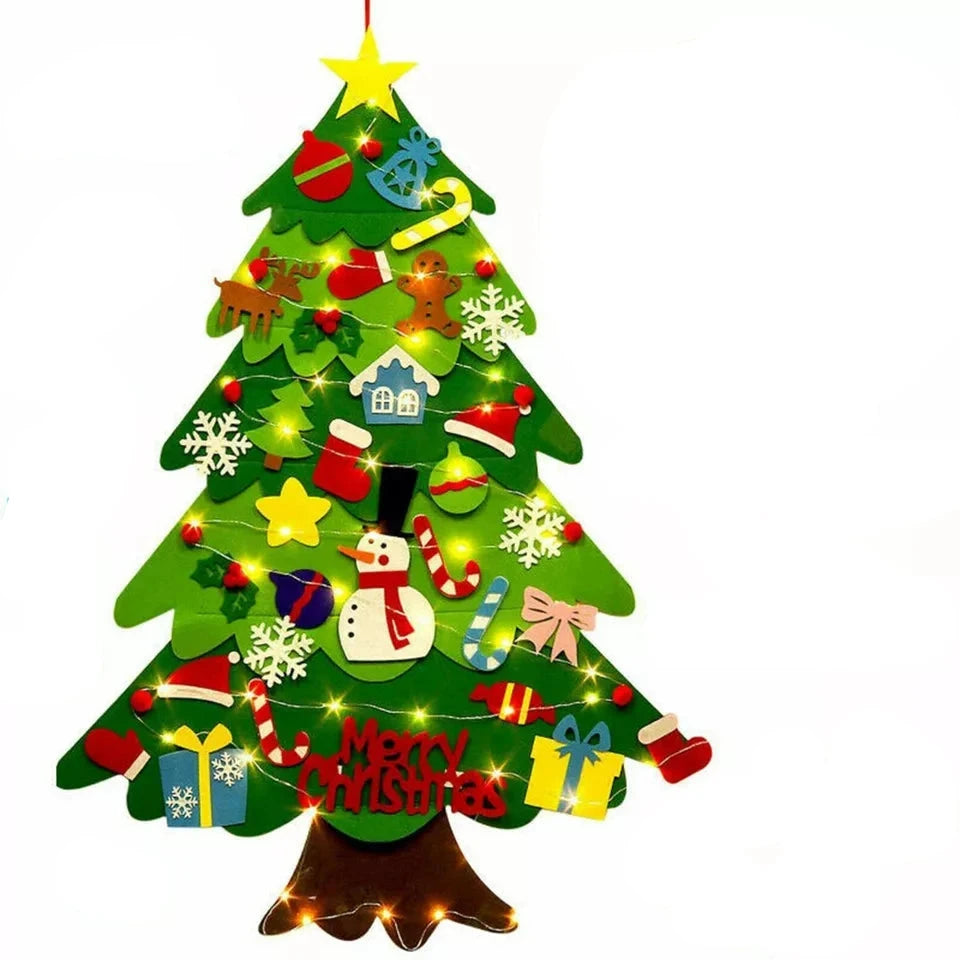 Montessori Filz Weihnachtsbaum mit Lichterkette