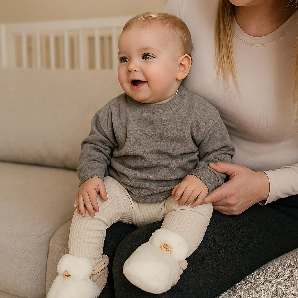 Flauschige Sockenschuhe für Babys
