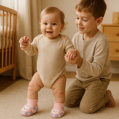 Kuschelweiche Baby-Socken-Schuhe – Warm, Rutschfest & Bequem