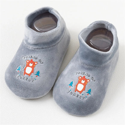 Anti-Rutsch Socken Schuhe für Kinder – Warme Plüsch Hausschuhe