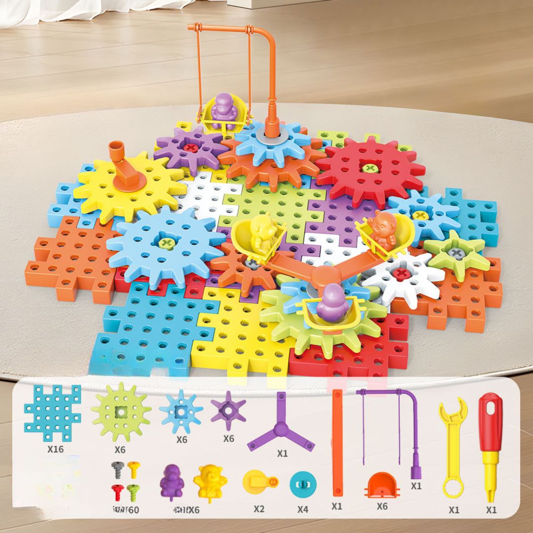 Montessori 3D Zahnrad und Puzzle Spielsteine
